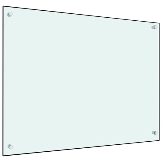 vidaXL Dosseret de cuisine Blanc 80x60 cm Verre trempé