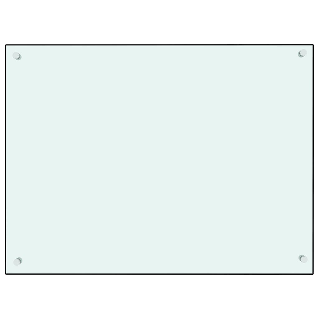 vidaXL Dosseret de cuisine Blanc 80x60 cm Verre trempé