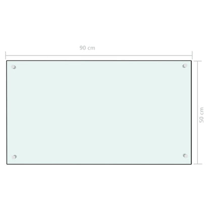 vidaXL Dosseret de cuisine Blanc 90x50 cm Verre trempé