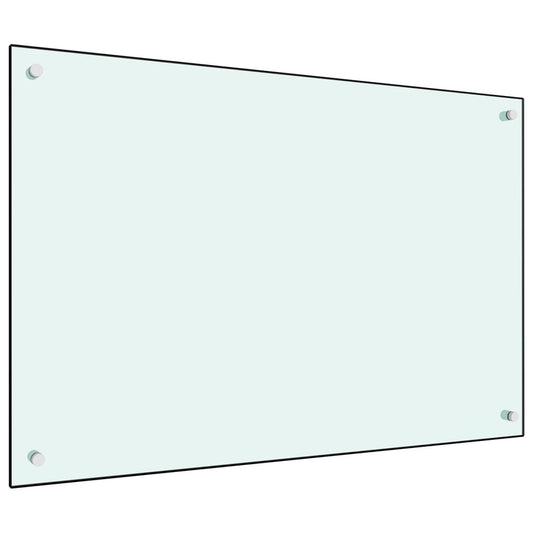 vidaXL Dosseret de cuisine Blanc 90x60 cm Verre trempé