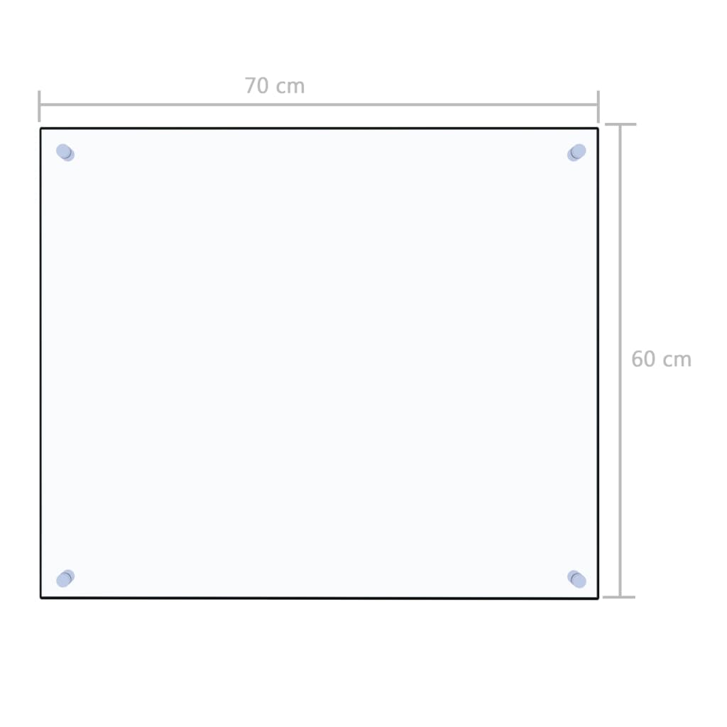 vidaXL Dosseret de cuisine Transparent 70x60 cm Verre trempé