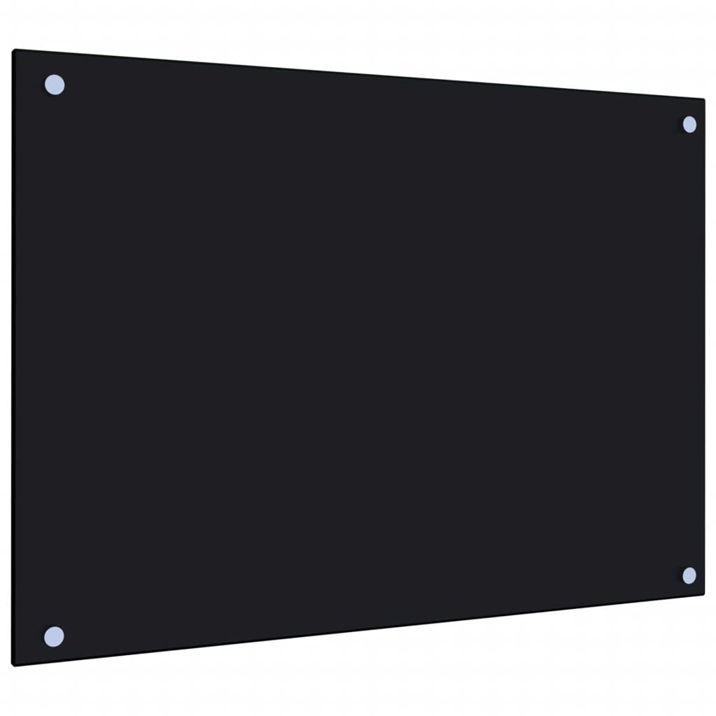 vidaXL Dosseret de cuisine Noir 70x50 cm Verre trempé