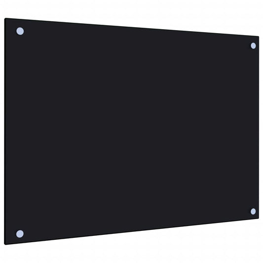 vidaXL Dosseret de cuisine Noir 70x50 cm Verre trempé