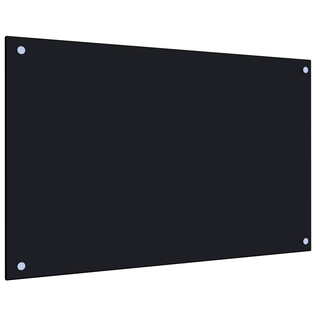 vidaXL Dosseret de cuisine Noir 80x50 cm Verre trempé