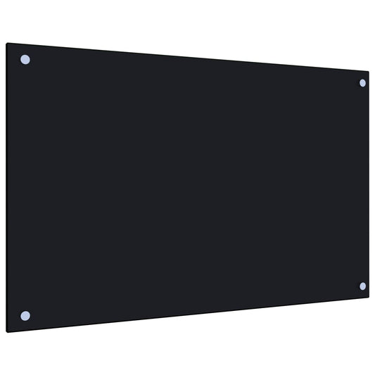 vidaXL Dosseret de cuisine Noir 80x50 cm Verre trempé
