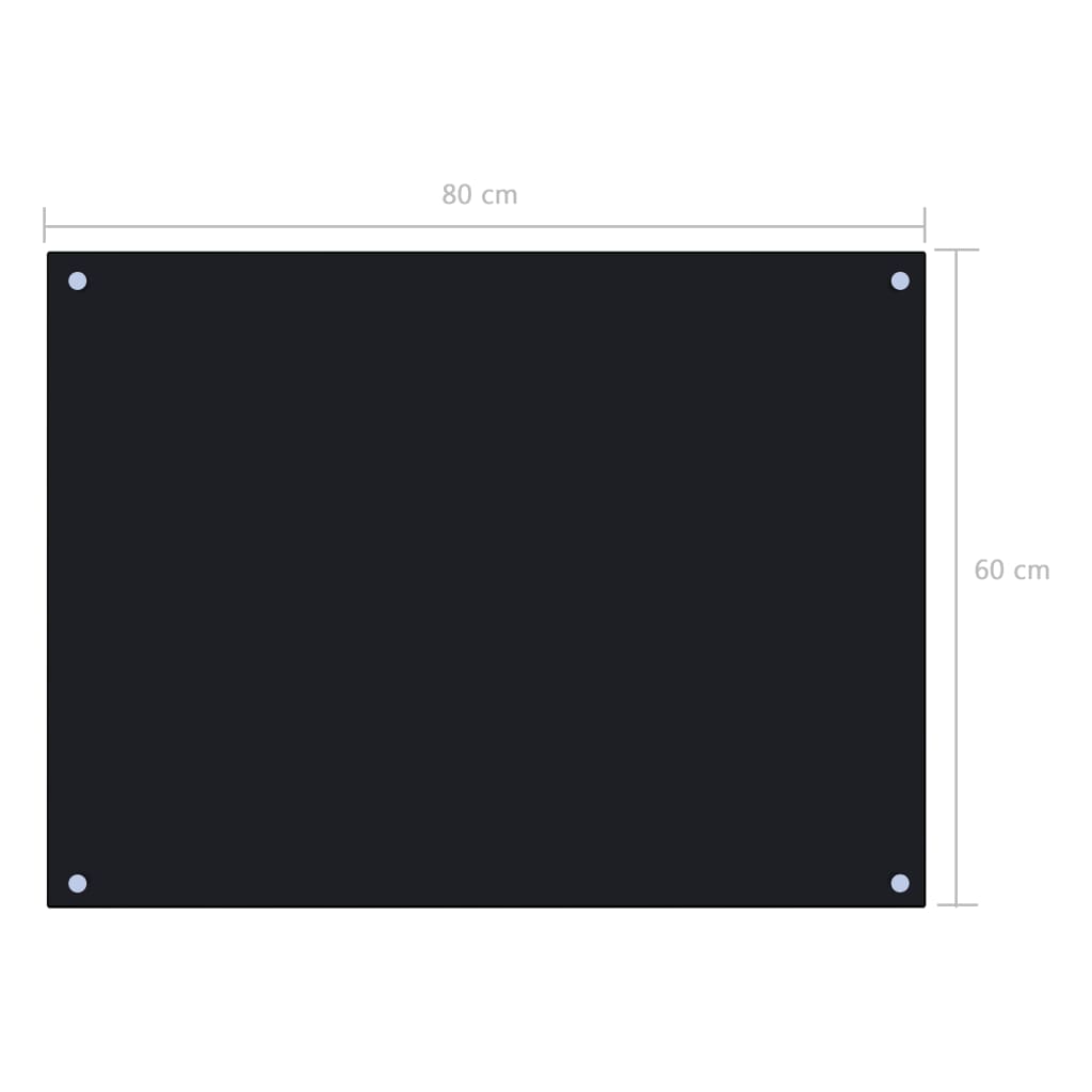 vidaXL Dosseret de cuisine Noir 80x60 cm Verre trempé