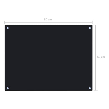 vidaXL Dosseret de cuisine Noir 80x60 cm Verre trempé