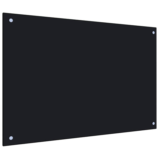 vidaXL Dosseret de cuisine Noir 90x60 cm Verre trempé