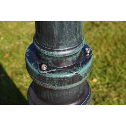 vidaXL Lampadaire de jardin 2 bras 230 cm Vert foncé/Noir Aluminium