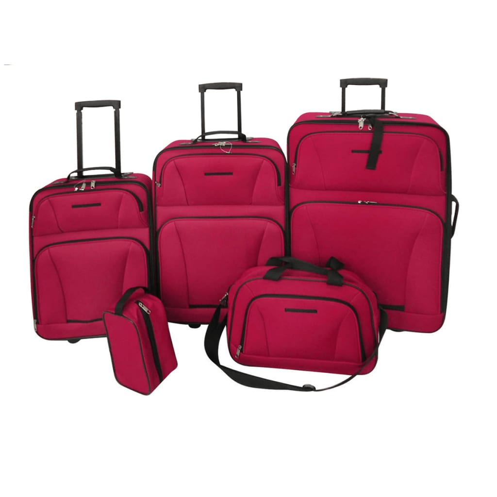 vidaXL Set de valises rouges 5 pièces