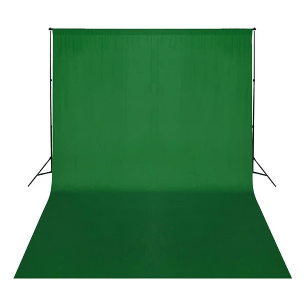 vidaXL Toile de fond Coton Vert 500 x 300 cm Incrustation