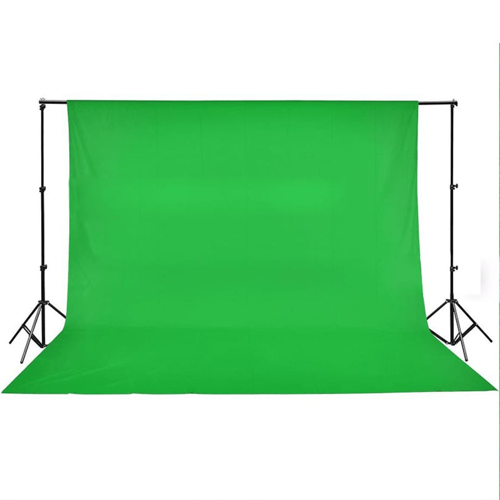 vidaXL Toile de fond Coton Vert 500 x 300 cm Incrustation