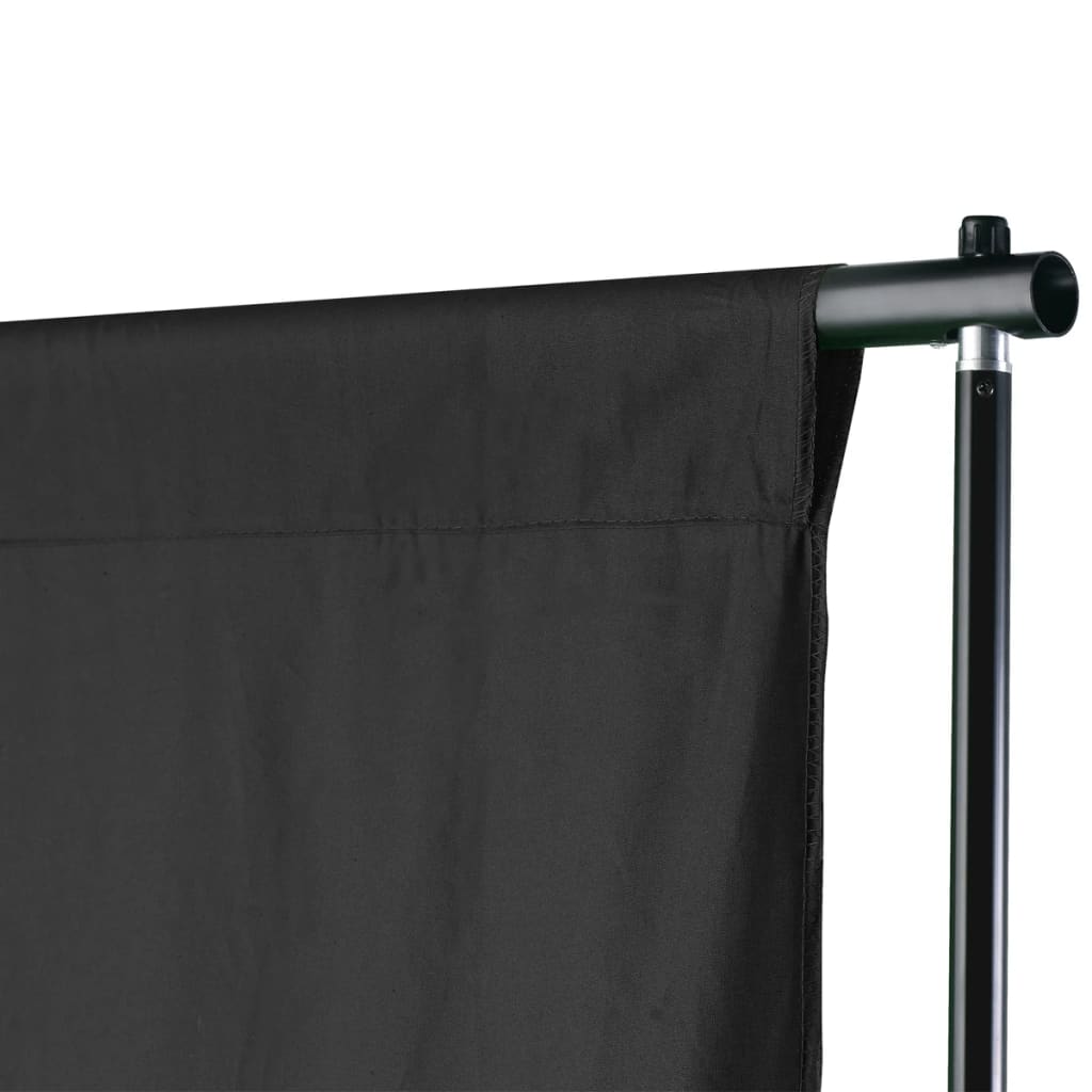 vidaXL Système de support de toile de fond de photo 600 x 300 cm Noir