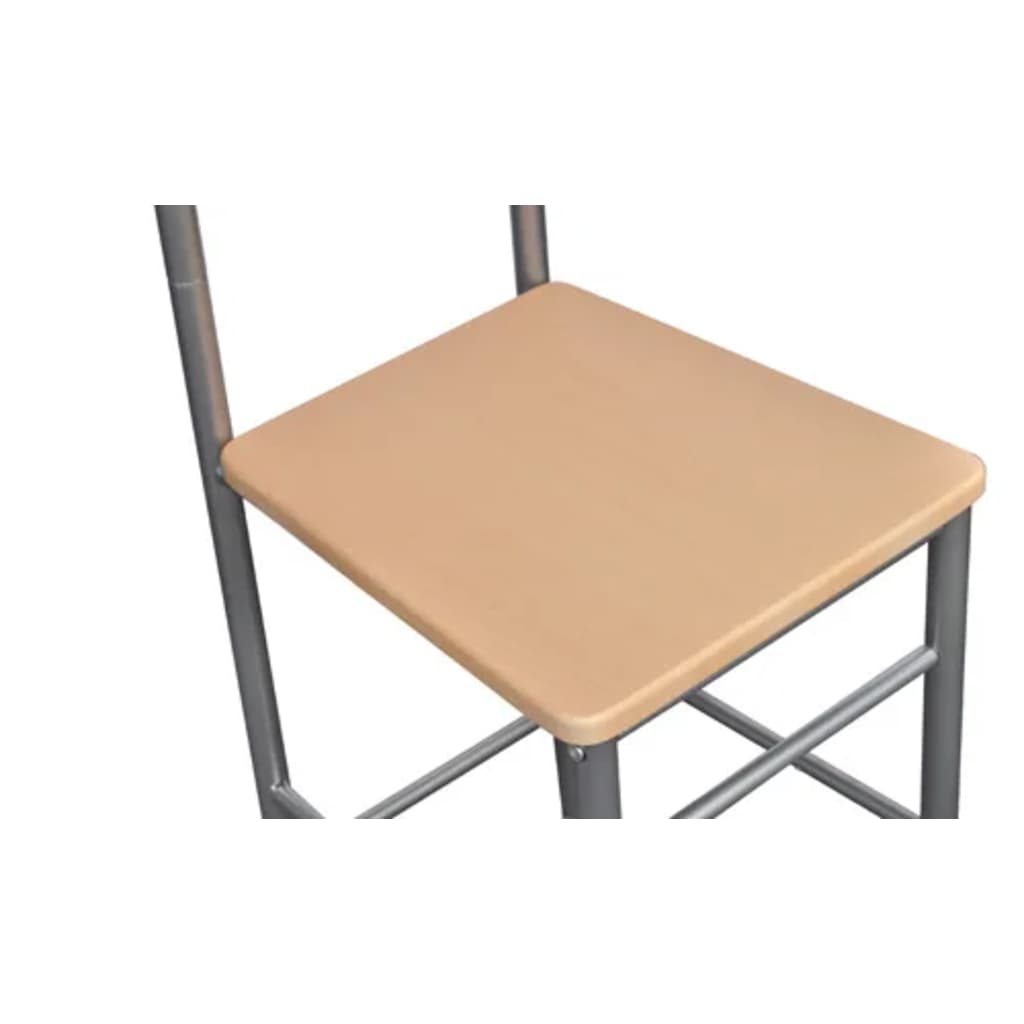 Chaise valet de nuit bois et métal design unique (lot de 2)