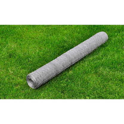 vidaXL Clôture en treillis Acier galvanisé Hexagonal 1x25 m Argenté