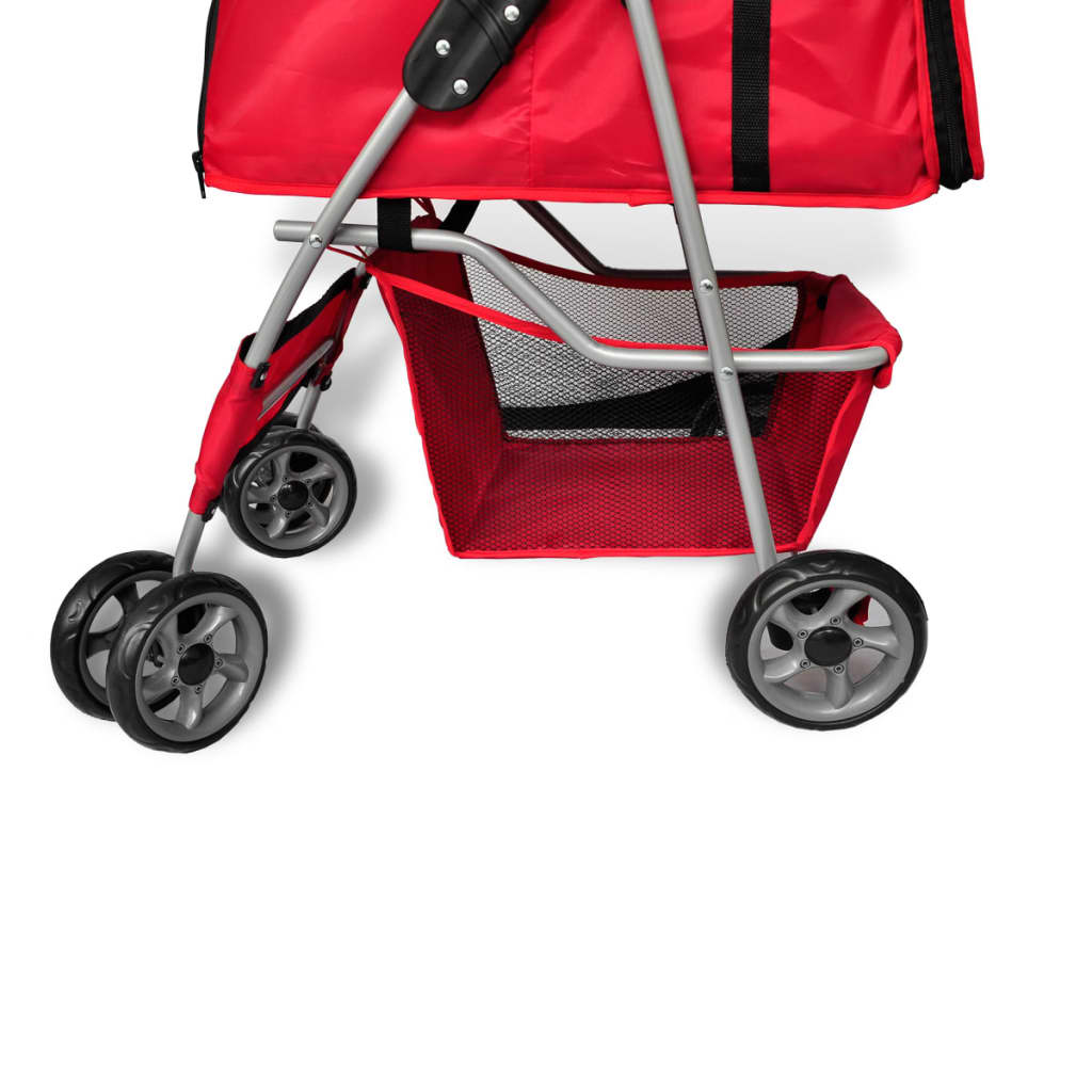 vidaXL Poussette pour chiens Rouge