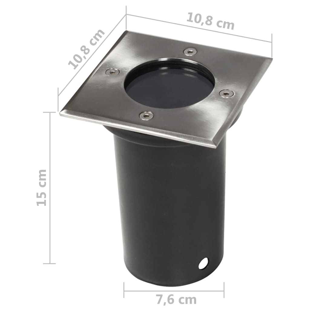 vidaXL 12 pcs Lampes encastrables au sol d'extérieur Carré