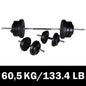 Kit de barre d'haltère et 2 haltères 605kg