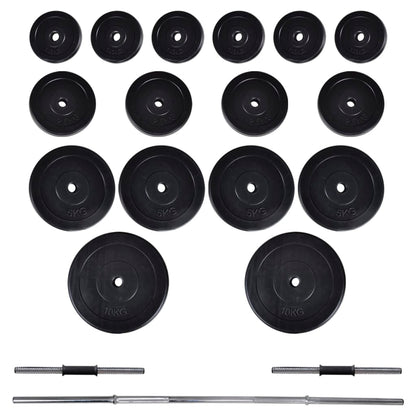 Kit de barre d'haltère et 2 haltères 605kg
