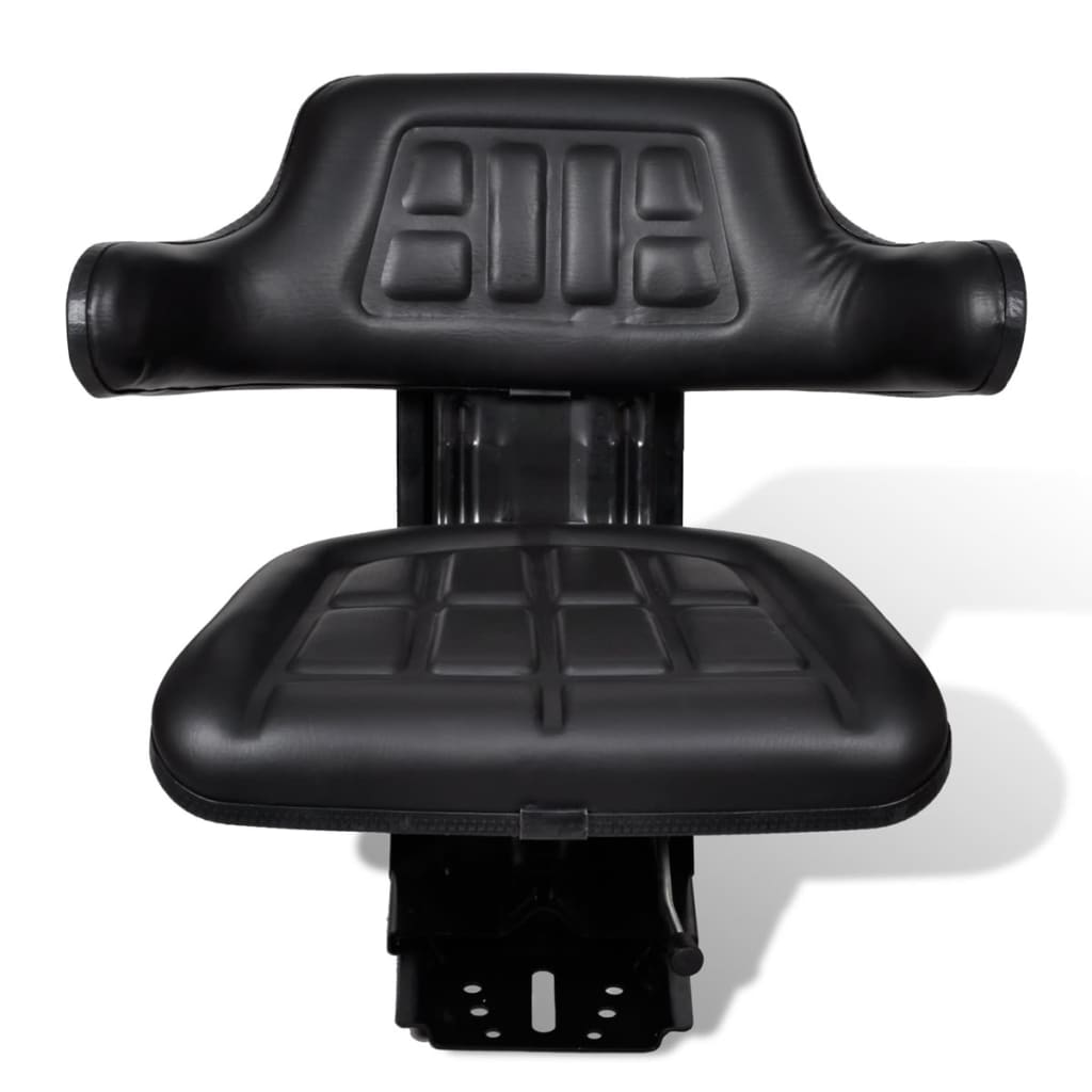 vidaXL Siège de tracteur avec suspension Noir