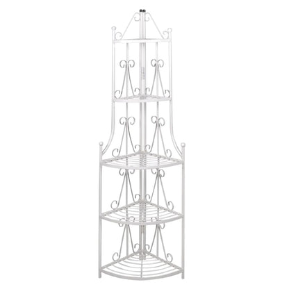 Étagère d’angle pour plantes en blanc