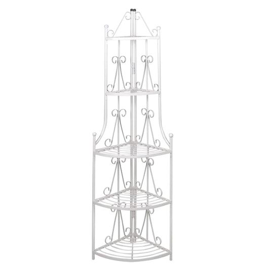 Étagère d’angle pour plantes en blanc