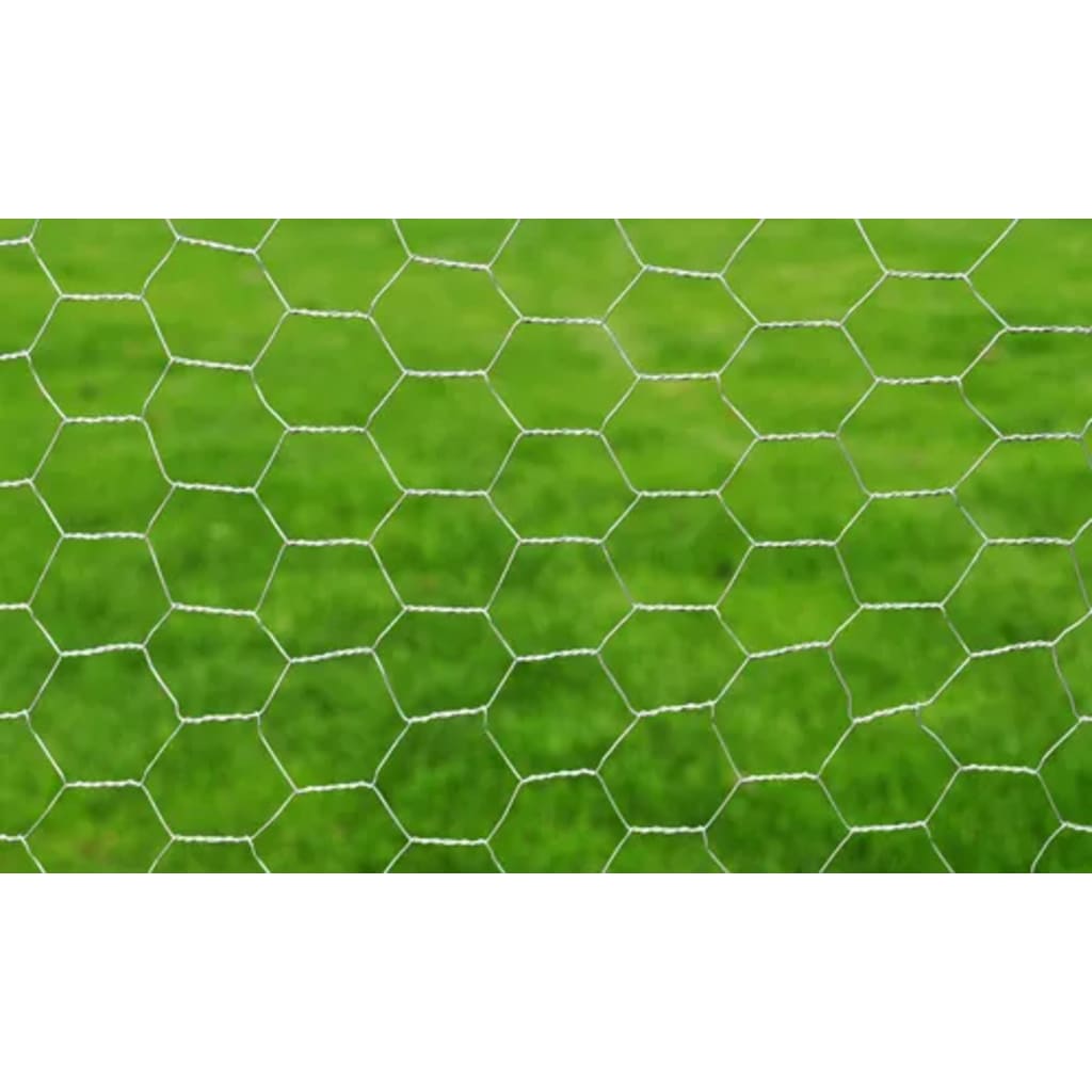 vidaXL Grillage pour volière Acier galvanisé 25 x 0,5 m Argenté