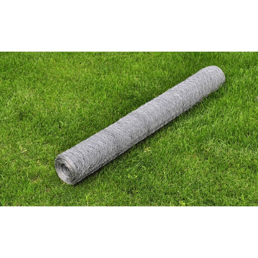 vidaXL Grillage pour volière Acier galvanisé 25 x 0,5 m Argenté