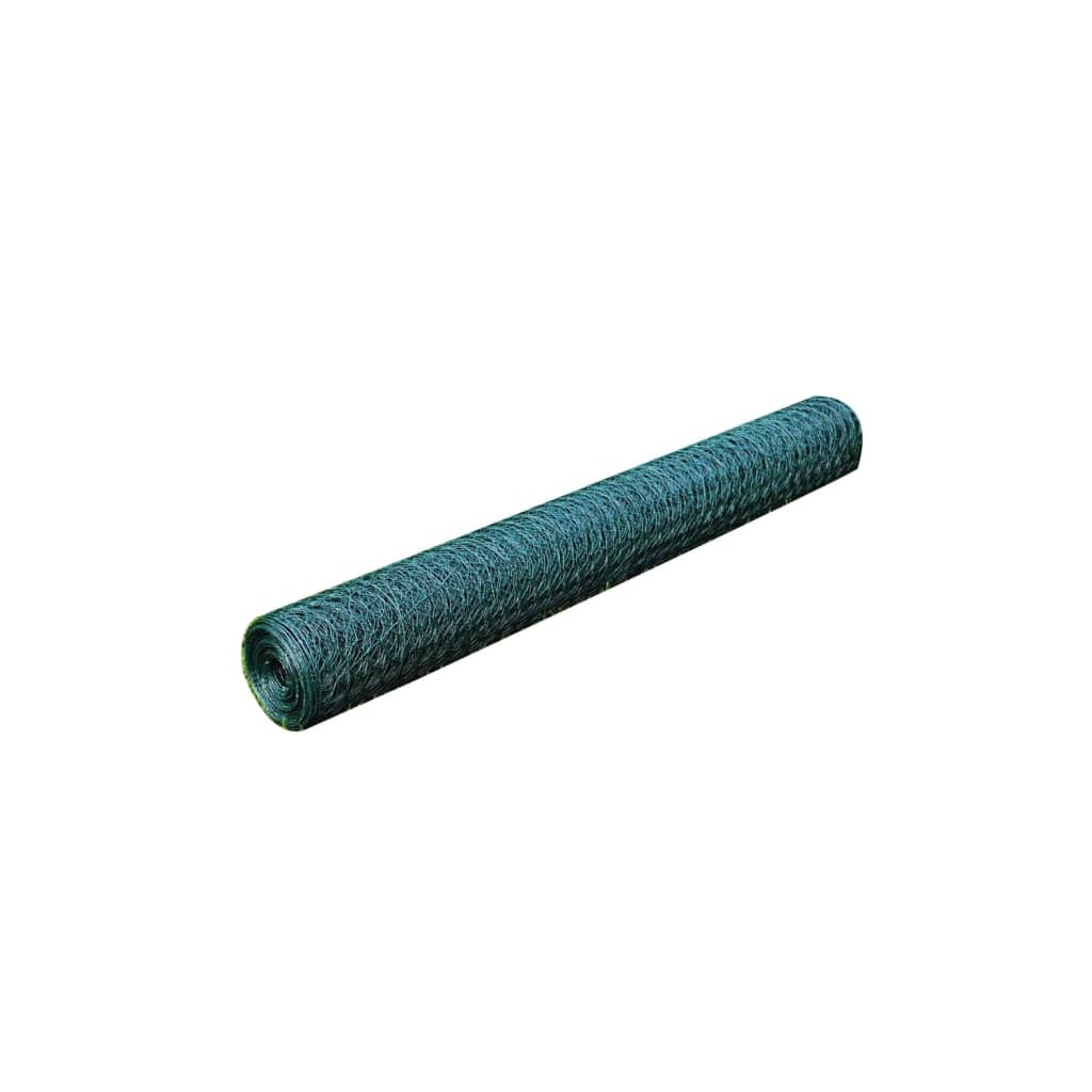 vidaXL Grillage Acier galvanisé et revêtement en PVC 25x0,75 m Vert