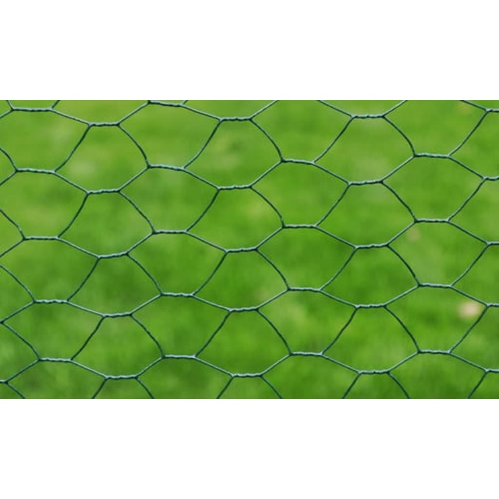 vidaXL Grillage Acier galvanisé et revêtement en PVC 25x0,75 m Vert