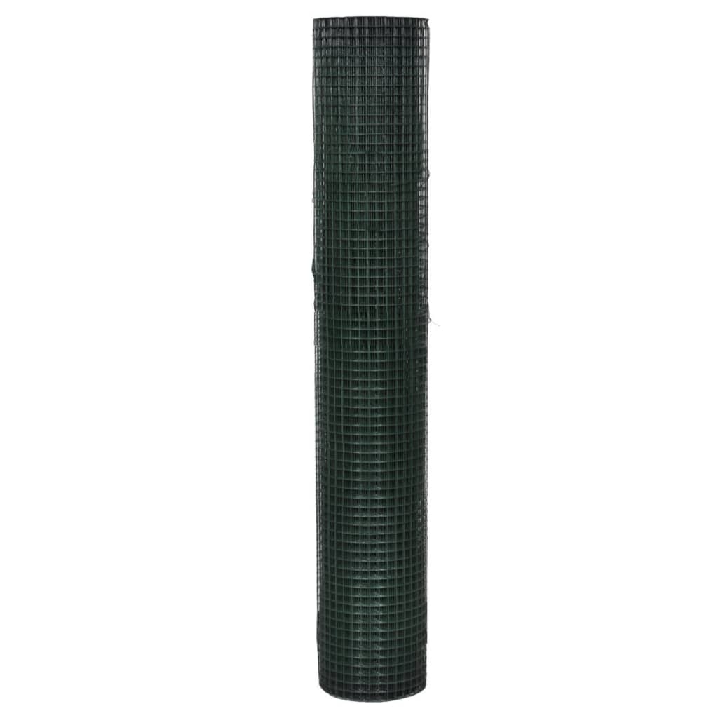 vidaXL Grillage Acier galvanisé et revêtement en PVC 10 x 1 m Vert