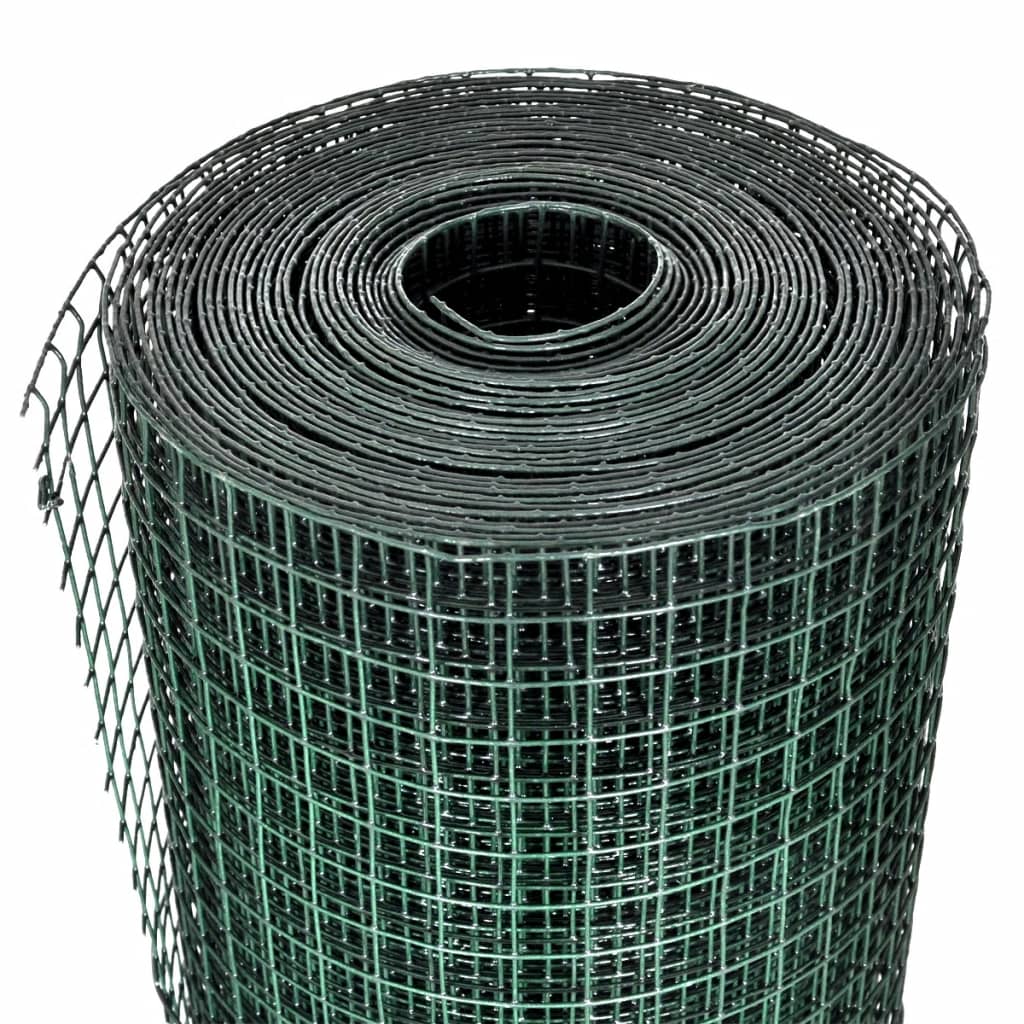 vidaXL Grillage Acier galvanisé et revêtement en PVC 10 x 1 m Vert