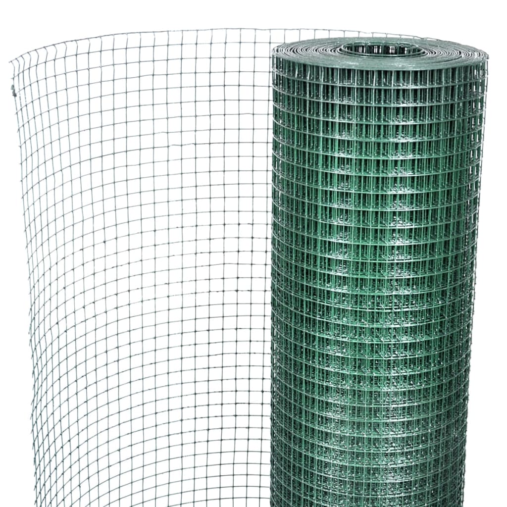 vidaXL Grillage Acier galvanisé et revêtement en PVC 10 x 1 m Vert