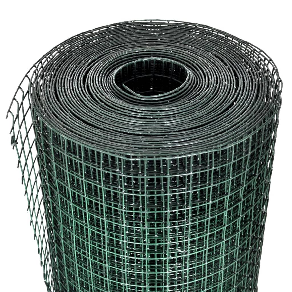 vidaXL Grillage Acier galvanisé et revêtement en PVC 25 x 1 m Vert