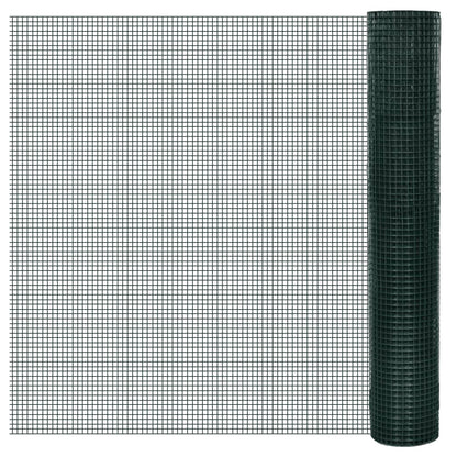 vidaXL Grillage Acier galvanisé et revêtement en PVC 25 x 1 m Vert