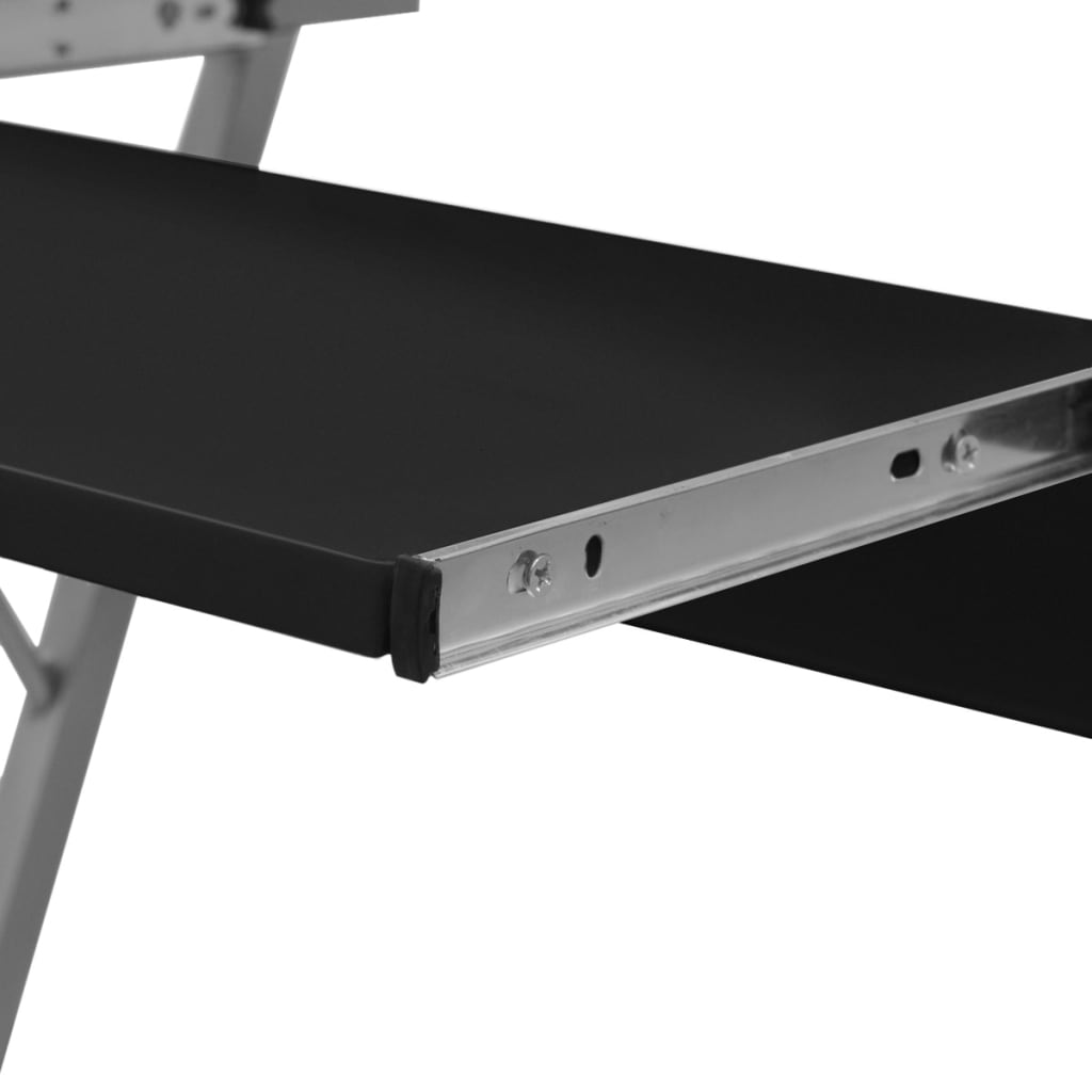 vidaXL Bureau d'ordinateur compact avec plateau à clavier Noir