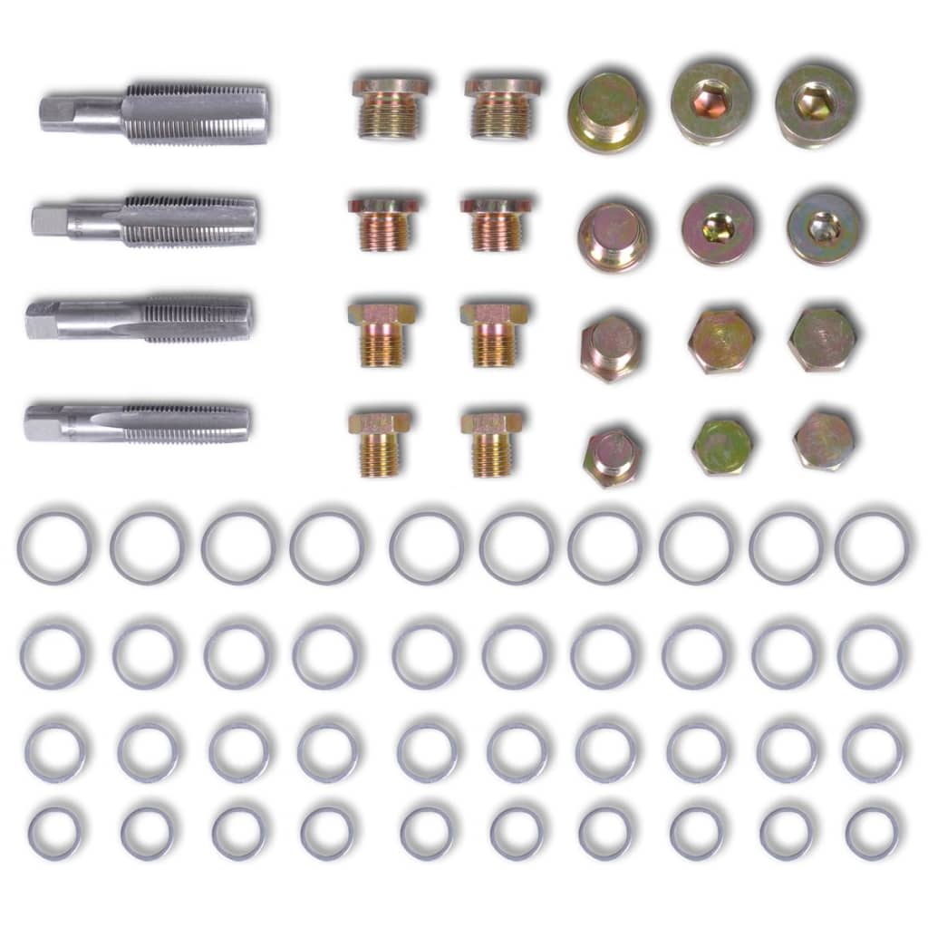 vidaXL Kit de réparation de bouchon de vidange d'huile 64 pcs