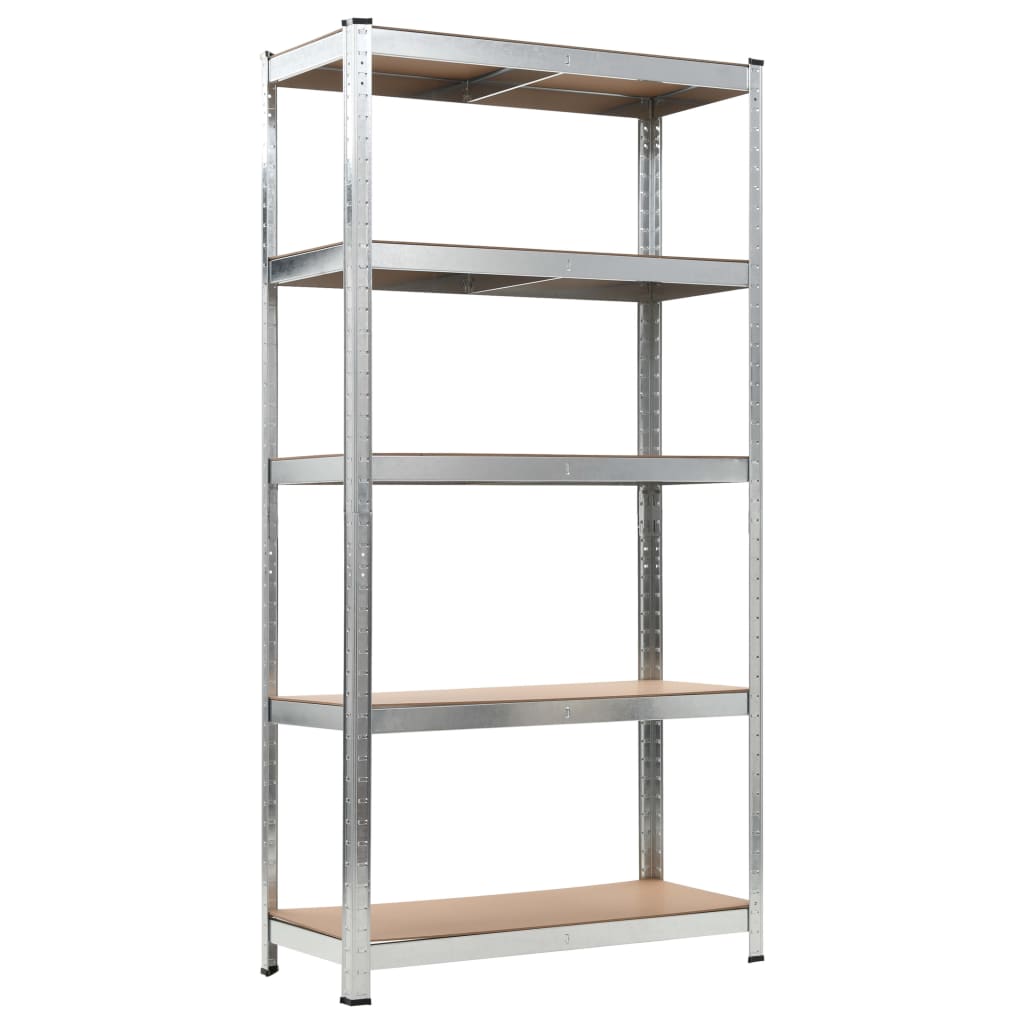 vidaXL Étagère de rangement 5 niveaux Argenté Acier et bois ingénierie