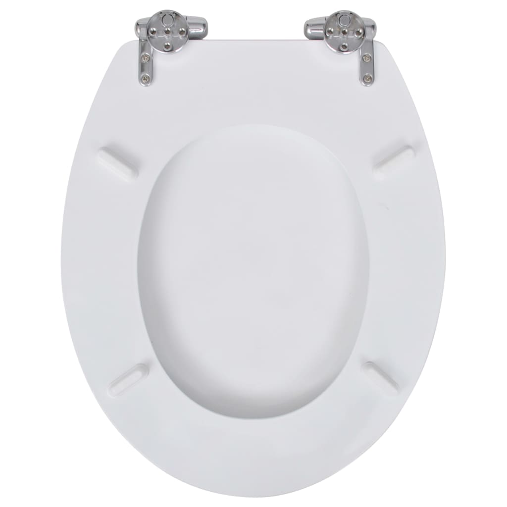vidaXL Siège de toilette MDF Couvercle à fermeture en douceur Blanc