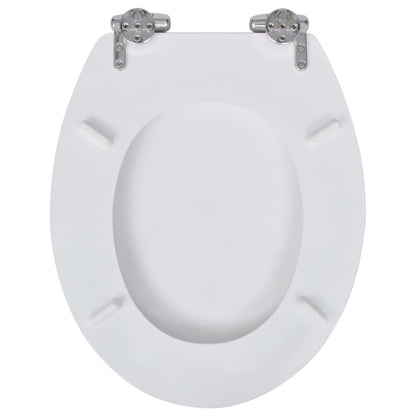 vidaXL Siège de toilette MDF Couvercle à fermeture en douceur Blanc