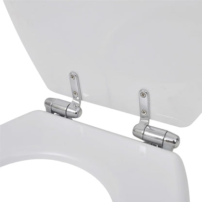 vidaXL Siège de toilette MDF Couvercle à fermeture en douceur Blanc