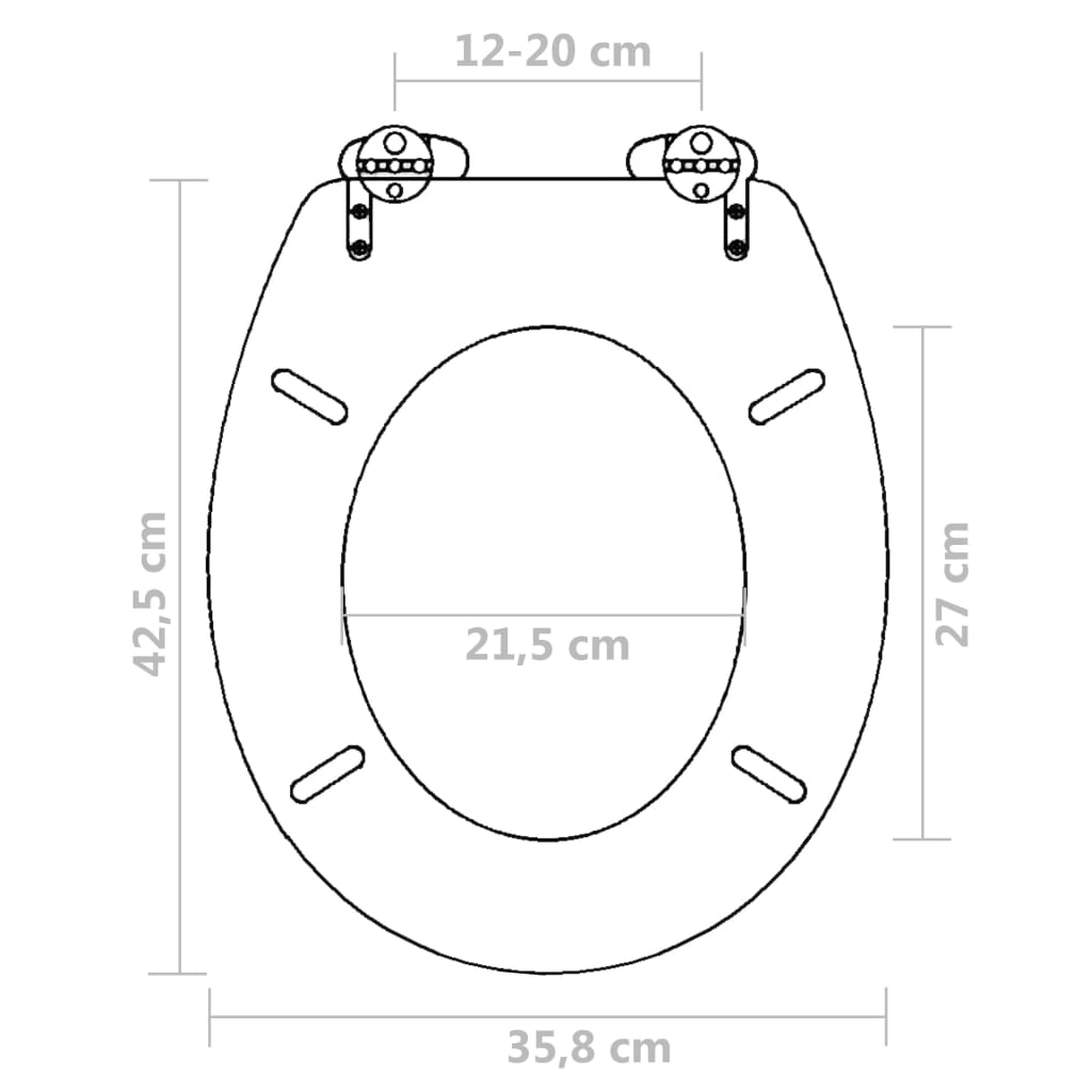 vidaXL Siège de toilette MDF Couvercle à fermeture en douceur Blanc