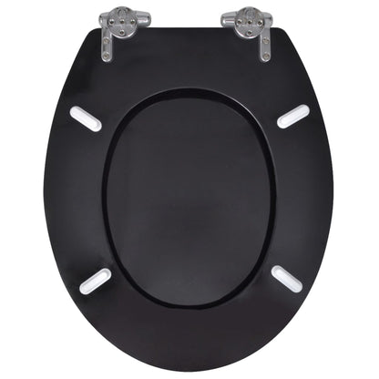 vidaXL Siège de toilette MDF Couvercle à fermeture en douceur Noir