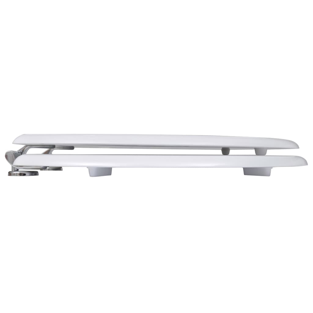 vidaXL Siège de toilette avec Couvercle MDF Design simple Blanc