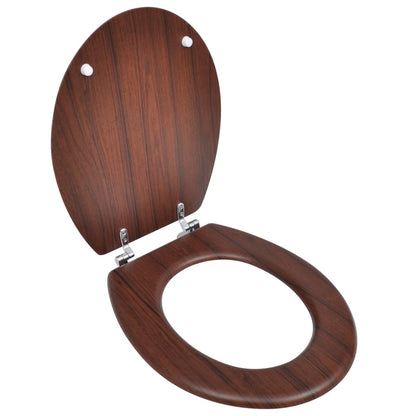 vidaXL Siège de toilette avec Couvercle MDF Design simple Marron