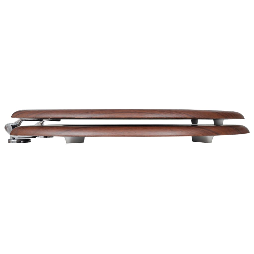 vidaXL Siège de toilette avec Couvercle MDF Design simple Marron