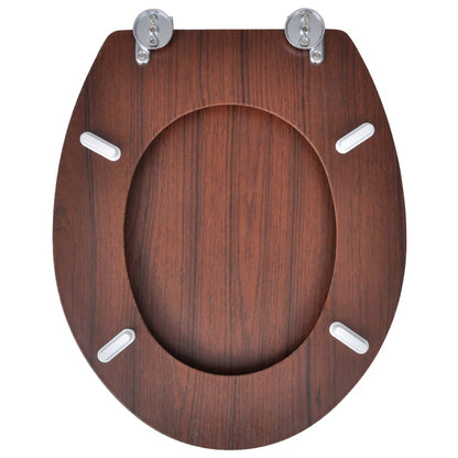 vidaXL Siège de toilette avec Couvercle MDF Design simple Marron