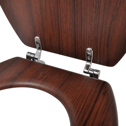 vidaXL Siège de toilette avec Couvercle MDF Design simple Marron