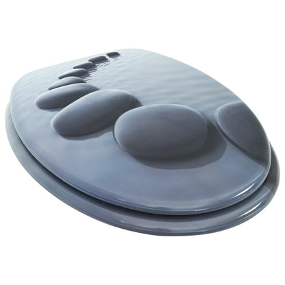 vidaXL Siège de toilette avec Couvercle MDF Pierres