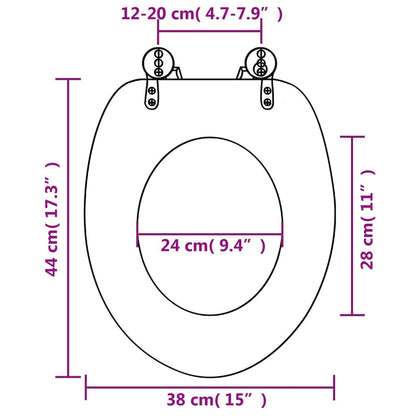 vidaXL Siège de toilette avec Couvercle MDF Pierres